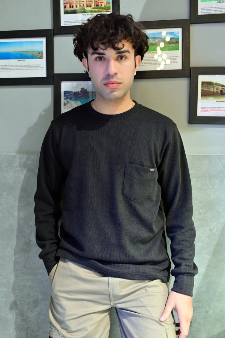 Regular Pullover Sweatshirt (Black) - Andaaz Official