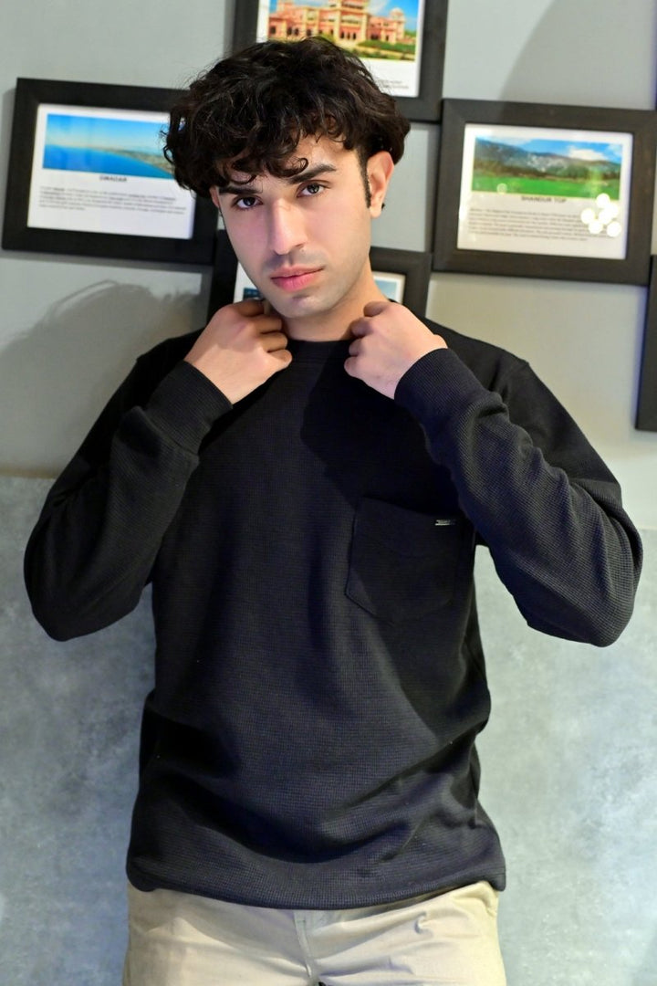 Regular Pullover Sweatshirt (Black) - Andaaz Official